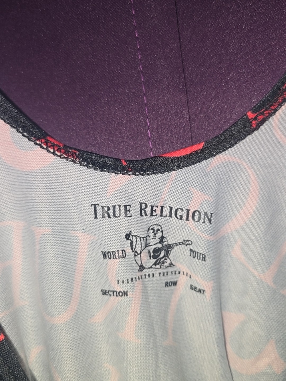 True Religion Black One-Piece Bodysuit with Red Logo Print - Picture 3 of 5